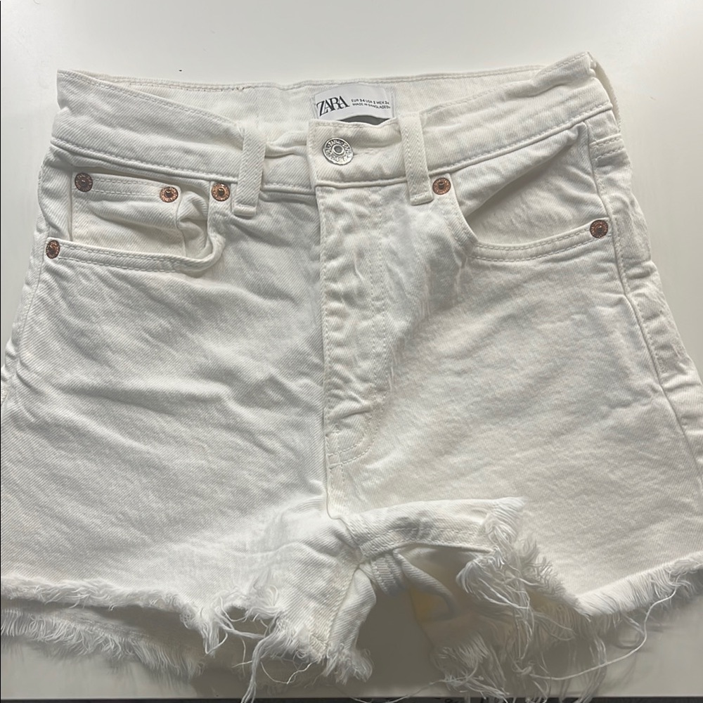 Zara Women's White Denim Shorts